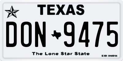 TX license plate DON9475