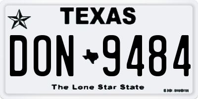 TX license plate DON9484