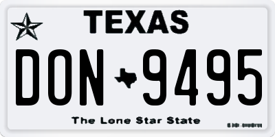 TX license plate DON9495