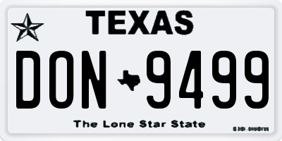 TX license plate DON9499