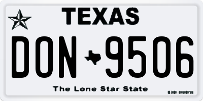 TX license plate DON9506