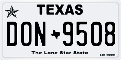TX license plate DON9508
