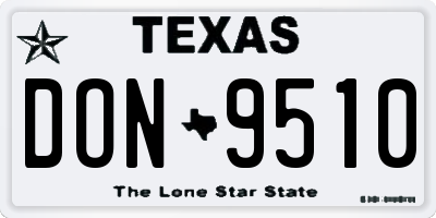TX license plate DON9510