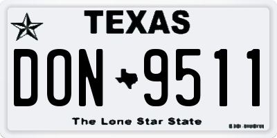 TX license plate DON9511