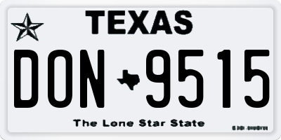 TX license plate DON9515
