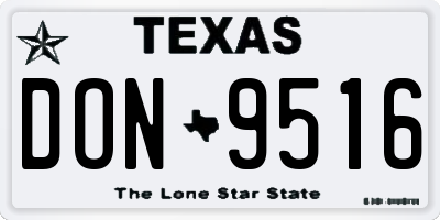 TX license plate DON9516