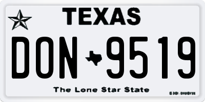 TX license plate DON9519