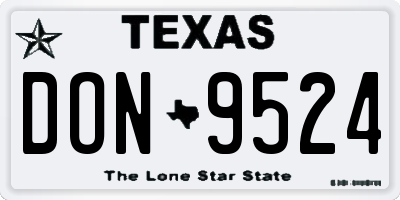 TX license plate DON9524