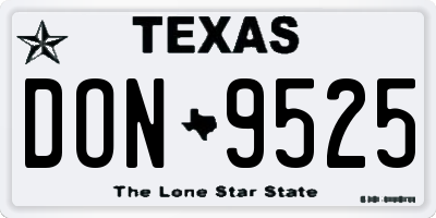 TX license plate DON9525
