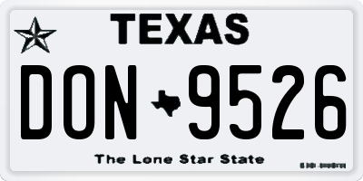 TX license plate DON9526