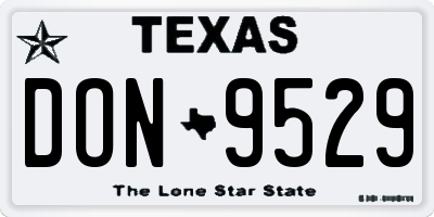 TX license plate DON9529