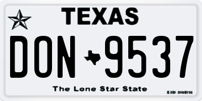 TX license plate DON9537