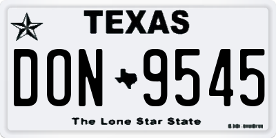 TX license plate DON9545