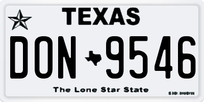 TX license plate DON9546