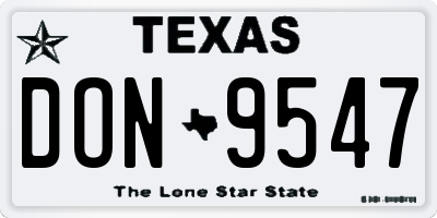 TX license plate DON9547