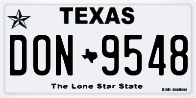 TX license plate DON9548