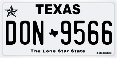 TX license plate DON9566