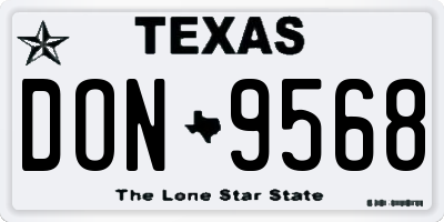 TX license plate DON9568
