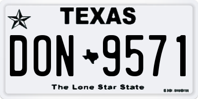TX license plate DON9571