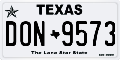 TX license plate DON9573
