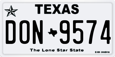 TX license plate DON9574