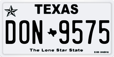 TX license plate DON9575