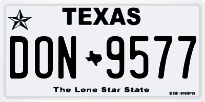 TX license plate DON9577