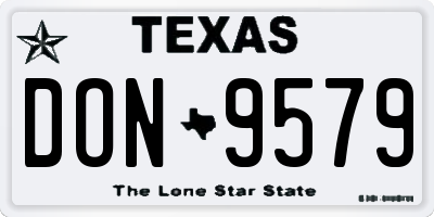 TX license plate DON9579