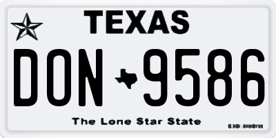 TX license plate DON9586