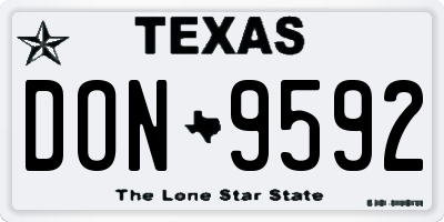 TX license plate DON9592