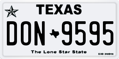 TX license plate DON9595
