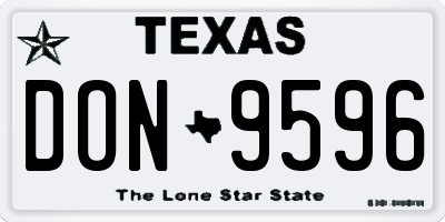 TX license plate DON9596