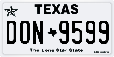 TX license plate DON9599