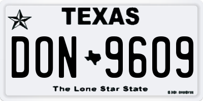 TX license plate DON9609
