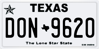 TX license plate DON9620