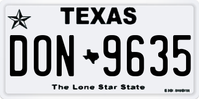 TX license plate DON9635