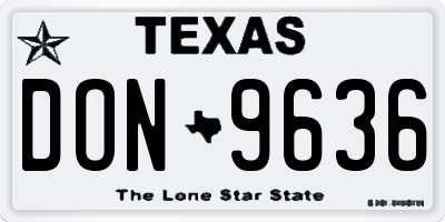 TX license plate DON9636