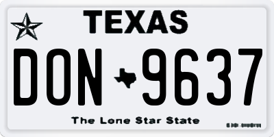 TX license plate DON9637