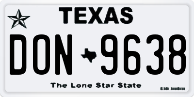 TX license plate DON9638