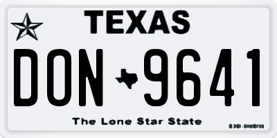 TX license plate DON9641