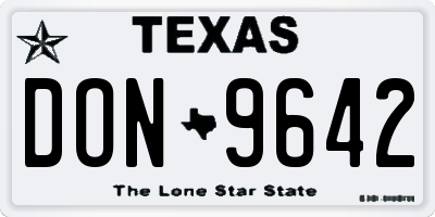 TX license plate DON9642