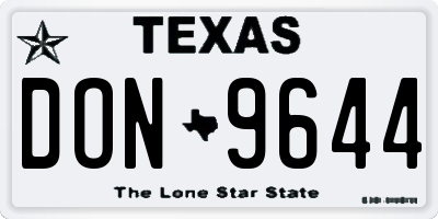 TX license plate DON9644