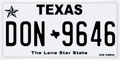 TX license plate DON9646