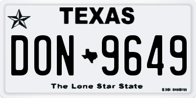 TX license plate DON9649