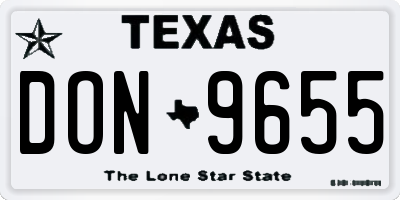 TX license plate DON9655