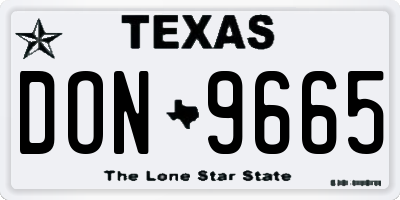 TX license plate DON9665
