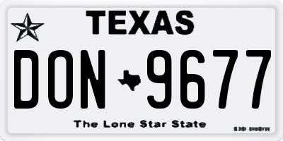 TX license plate DON9677