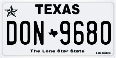 TX license plate DON9680