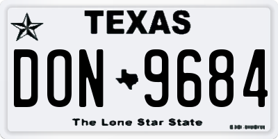 TX license plate DON9684