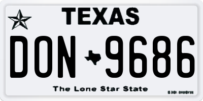 TX license plate DON9686
